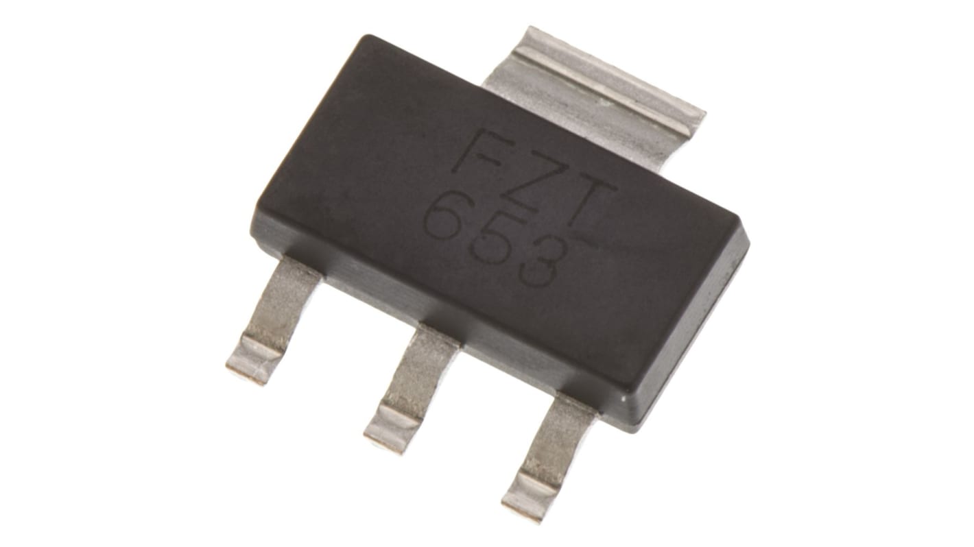 Diodes Inc FZT653TA NPN Transistor, 2 A, 100 V, 3 + Tab-Pin SOT-223