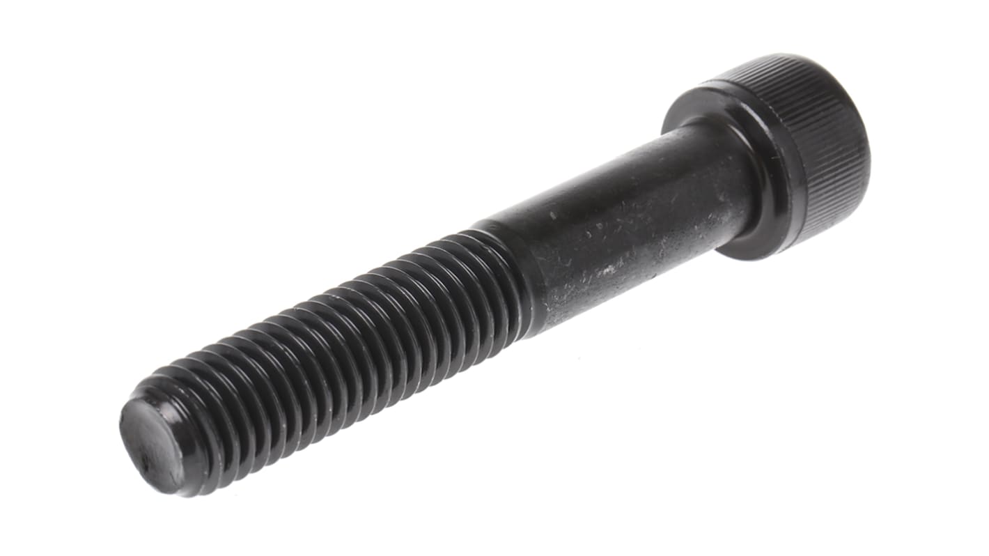 RS PRO M12 x 70mm Hex Socket Cap Screw Black, Self-Colour Steel