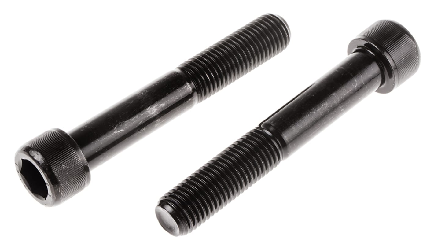 RS PRO M16 x 100mm Hex Socket Cap Screw Black, Self-Colour Steel