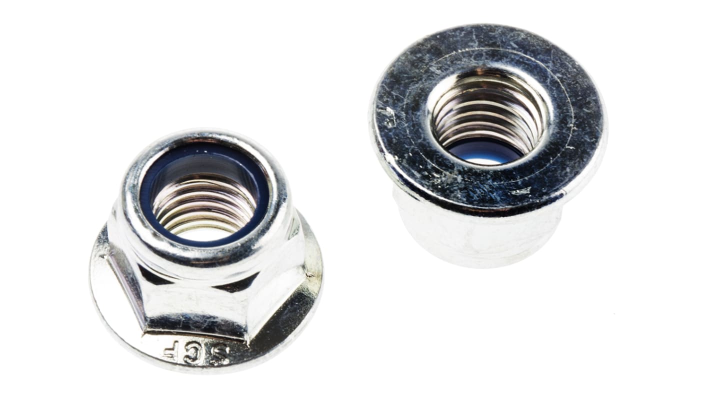 Tuerca autoblocante M10 RS PRO de acero Galvanizado brillante, anch. 15.0mm, alt. 10.0mm