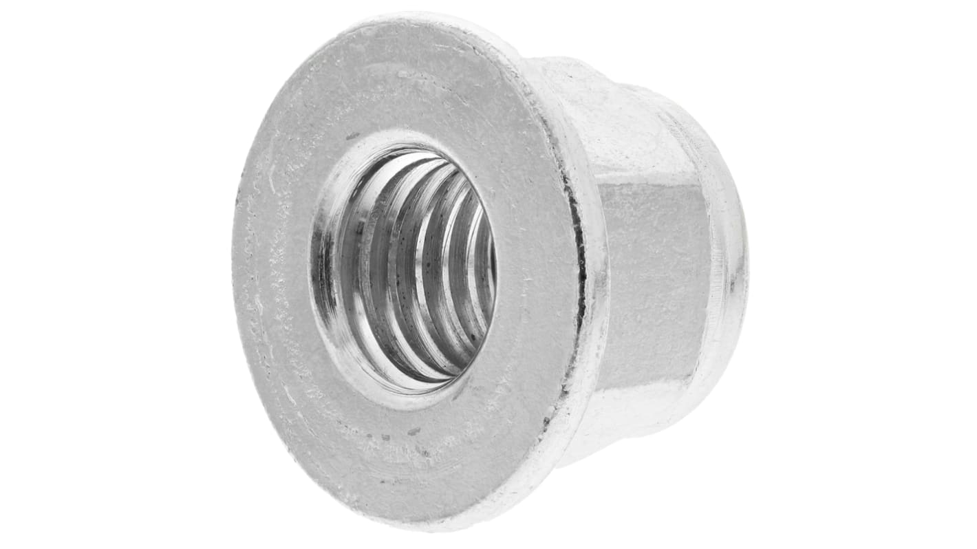 RS PRO, Bright Zinc Plated Steel Lock Nut, DIN 6926, M12