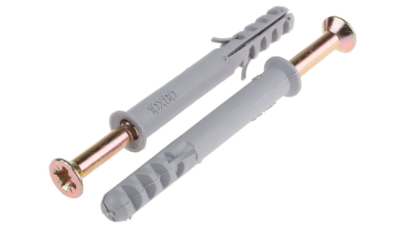 RS PRO Nylon Frame Fixings, fixing hole diameter 10mm, length 80mm