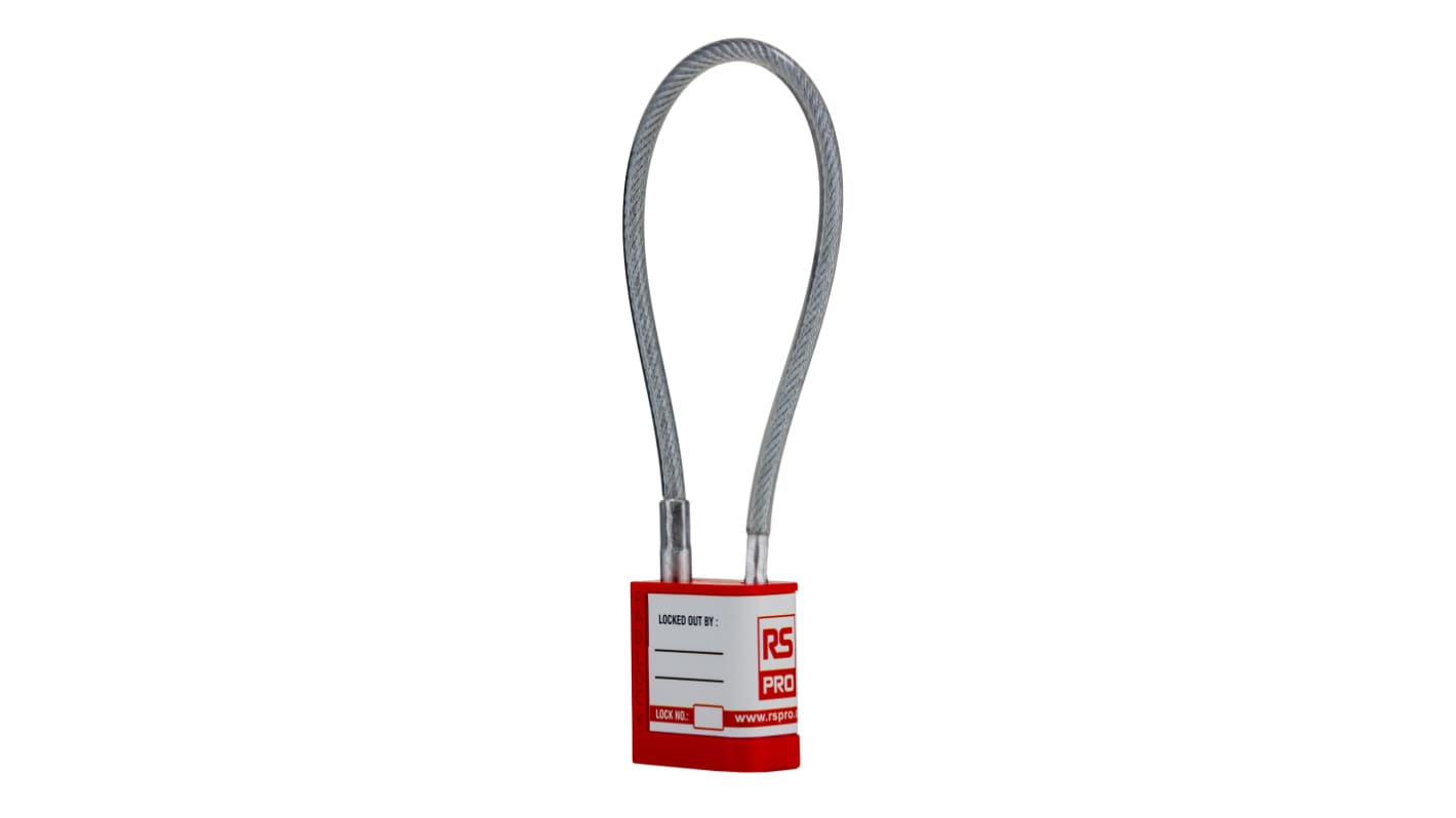 RS PRO Red 1-Lock ABS Safety Lockout Padlock
