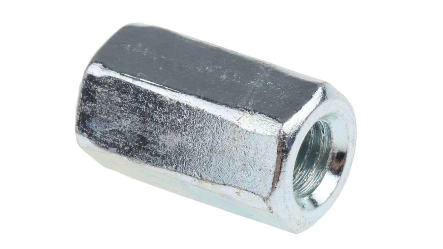 30mm Bright Zinc Plated Steel Coupling Nut, M10