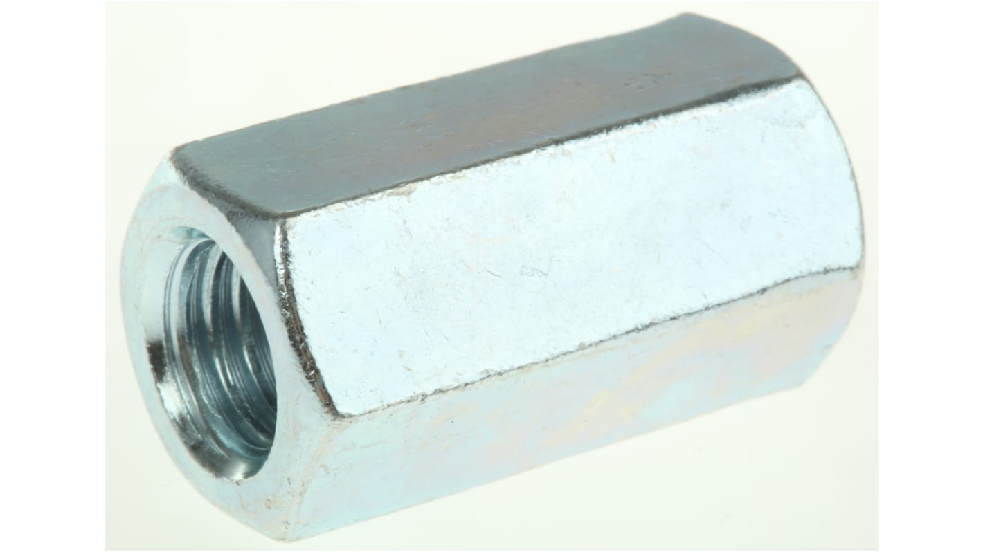 36mm Bright Zinc Plated Steel Coupling Nut, M12