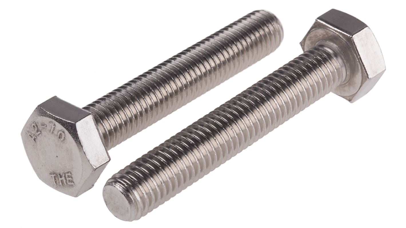 Śruba z łbem sześciokątnym gwint M10 60.0mm skok 1.50mm Stal nierdzewna Sześciokątny RS PRO