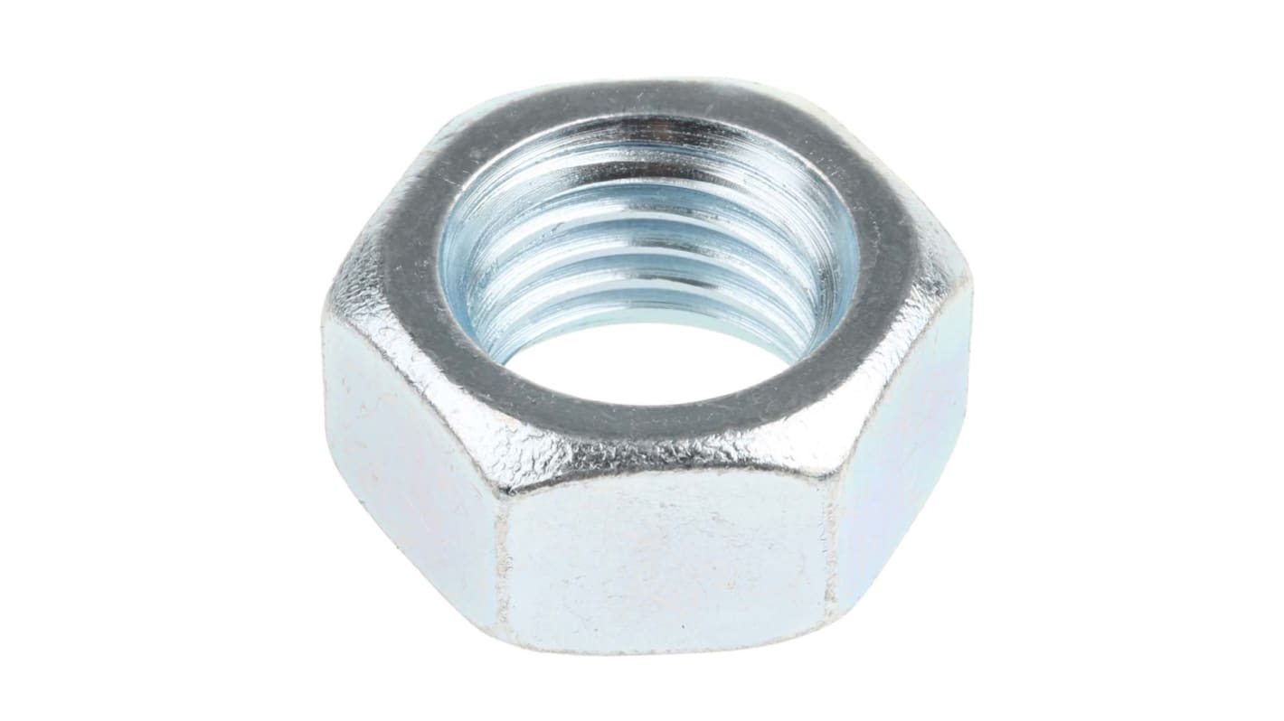 RS PRO Sechskantmuttern, M20 Stahl 30.0mm Glanzverzinkt DIN 934
