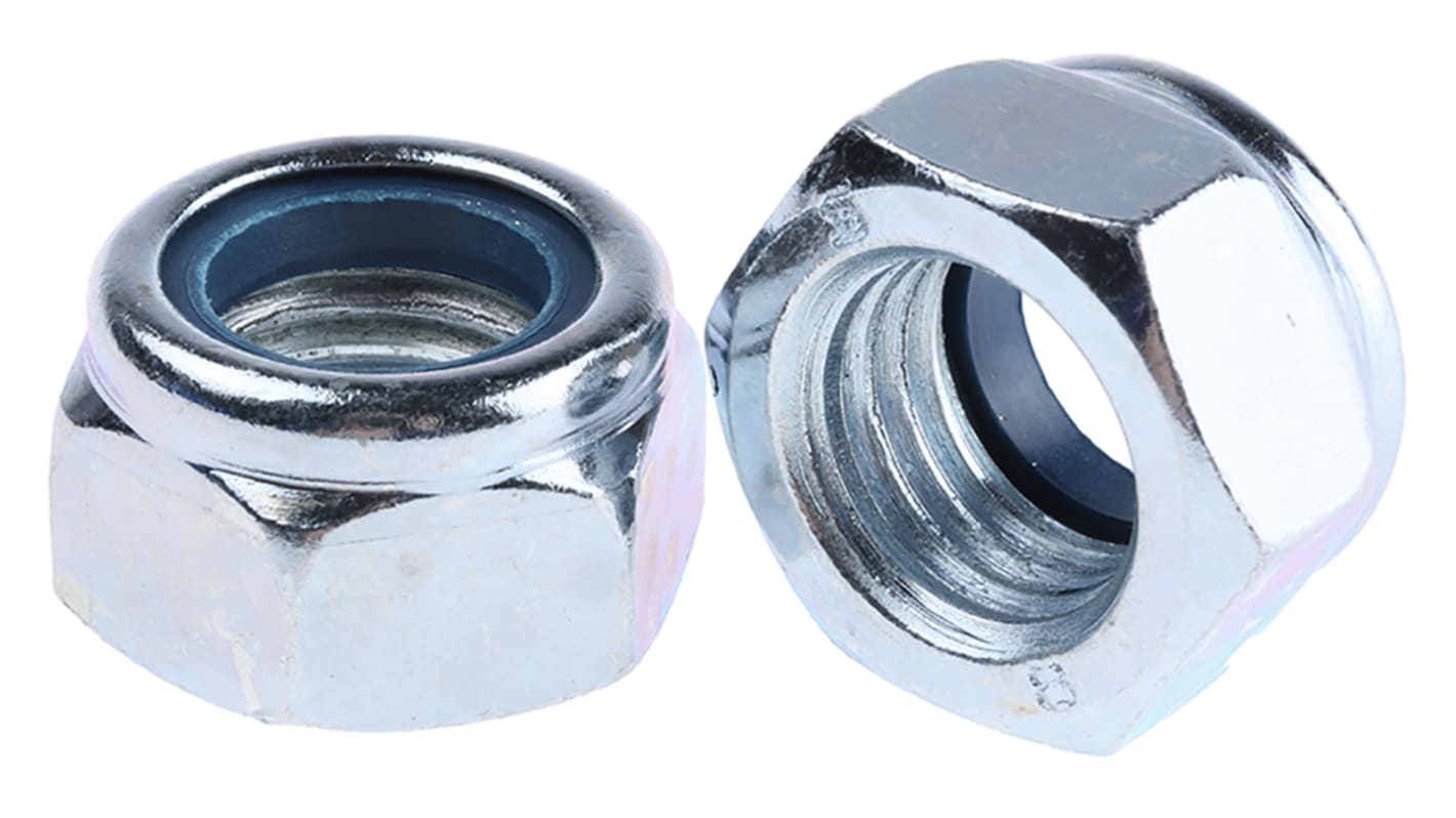 RS PRO, Bright Zinc Plated Steel Lock Nut, DIN 982, M20