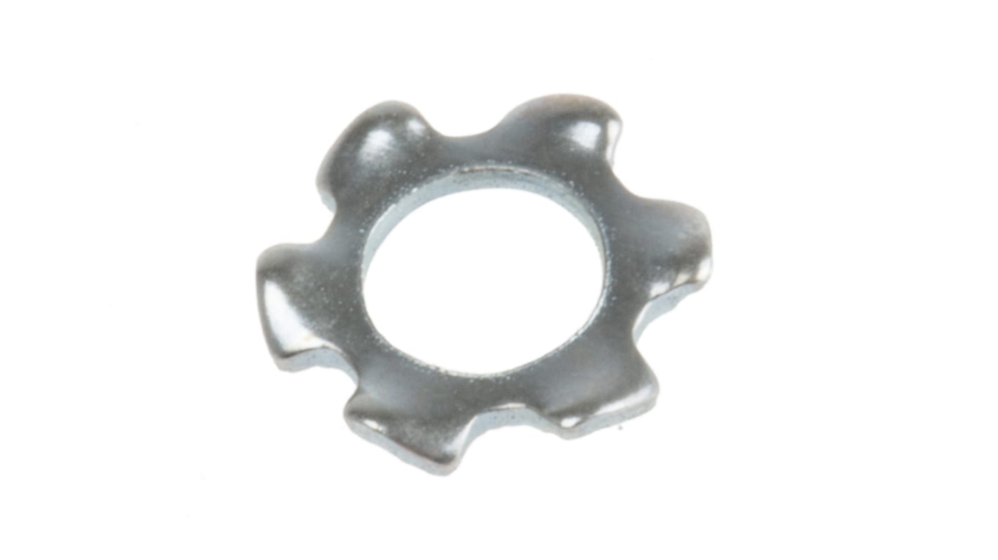 RS PRO M2.5外齿防松垫圈, 钢制, 2.70mm内径, 5.50mm外径, DIN 6797A标准