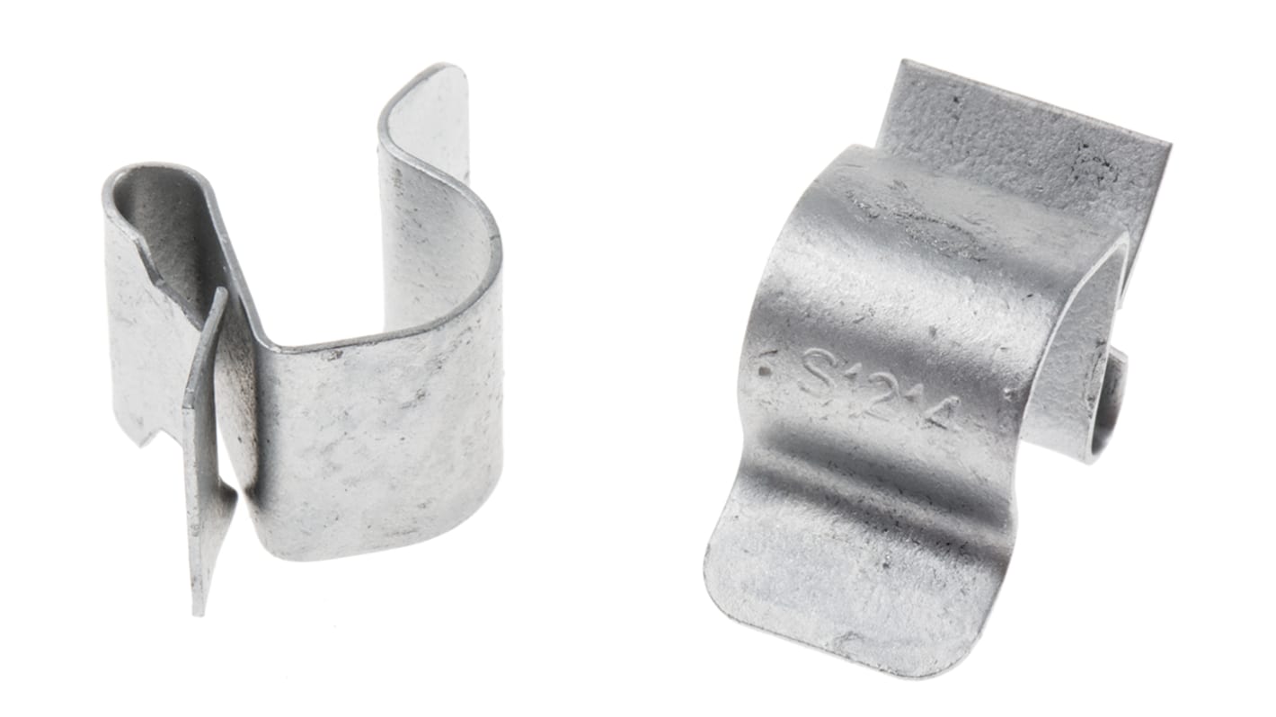 Clip per cavi e morsetti in Acciaio RS PRO, spessore flangia 2 → 4 mm