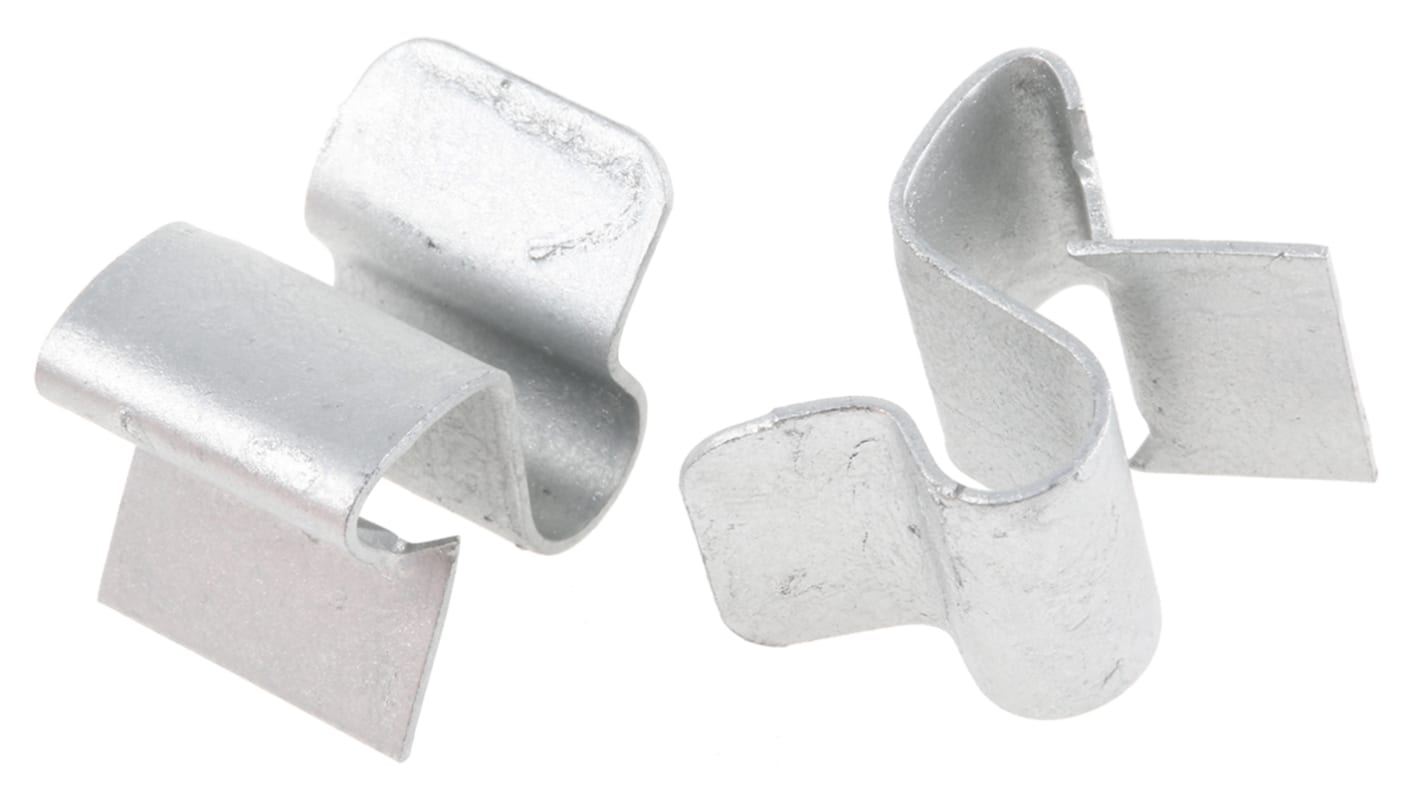 Clip per cavi e morsetti in Acciaio RS PRO, spessore flangia 4 → 7 mm