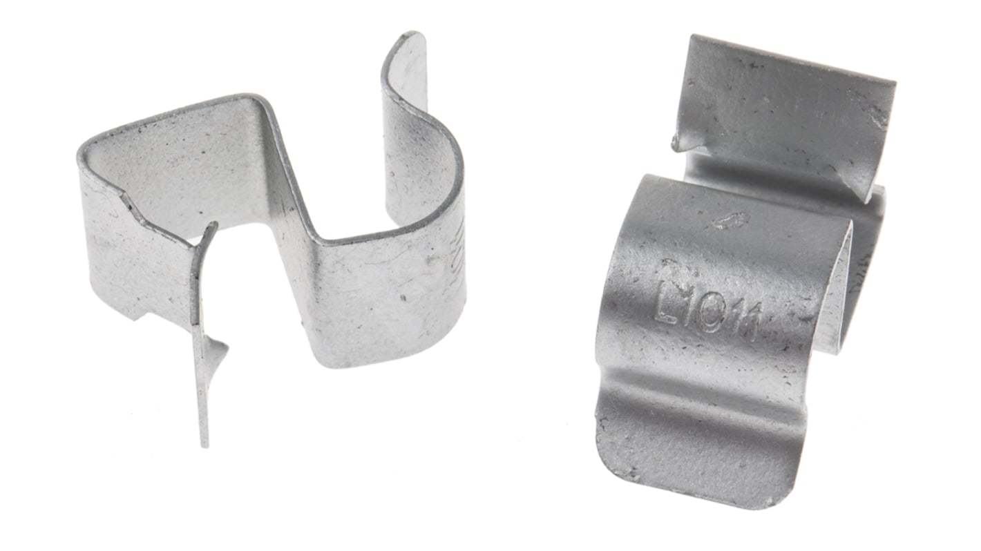 Clip per cavi e morsetti in Acciaio RS PRO, spessore flangia 8 → 12 mm