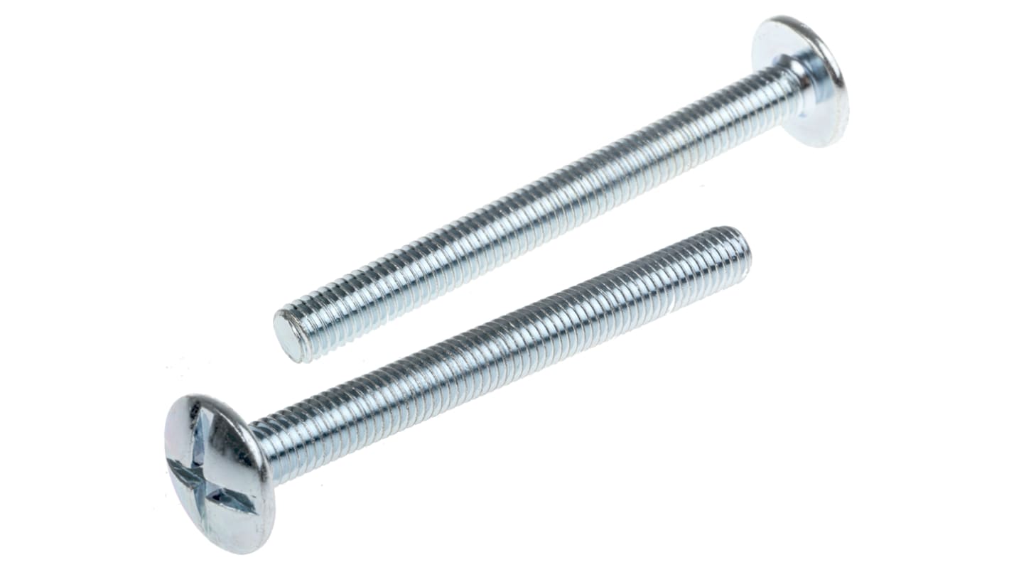 Dado per tetti in Acciaio zincato lucido RS PRO, filettatura M8 x 80mm, guida Phillips