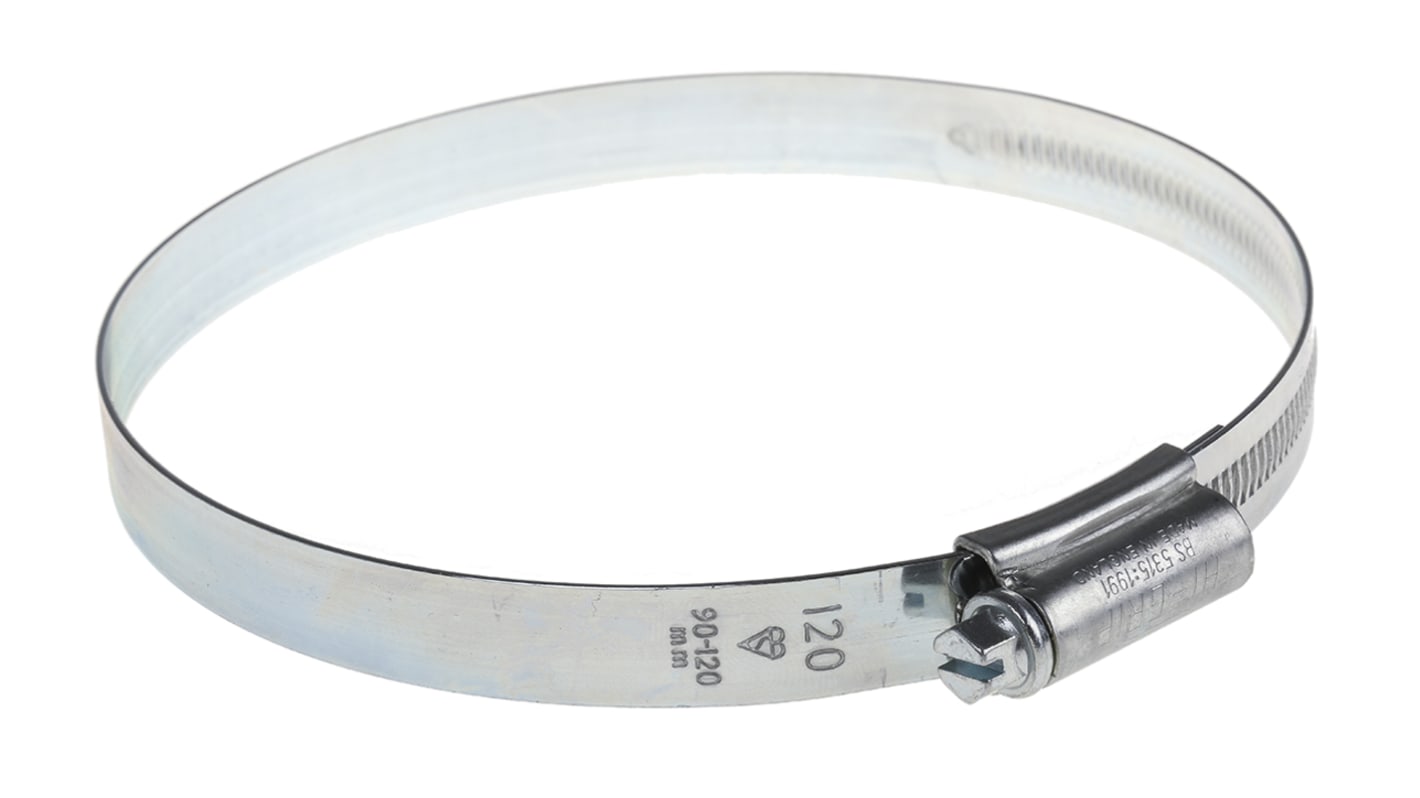HI-GRIP 钢卡箍, 90 → 120mm内径, 带宽13mm, 蜗杆传动