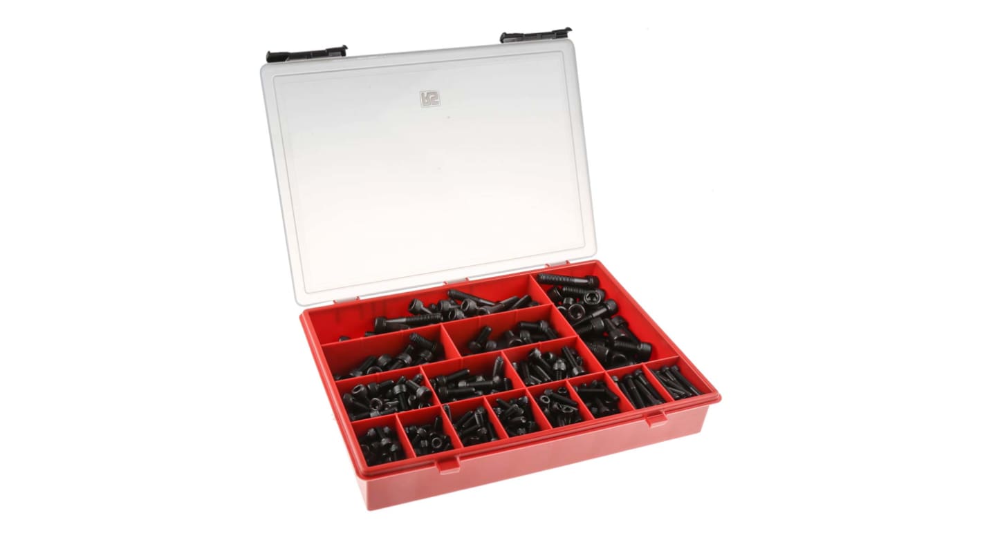 RS PRO Stahl Schrauben Sortiment Innensechskant, M6, M8, M10, M12 x 12 → 60mm, 426 Stück