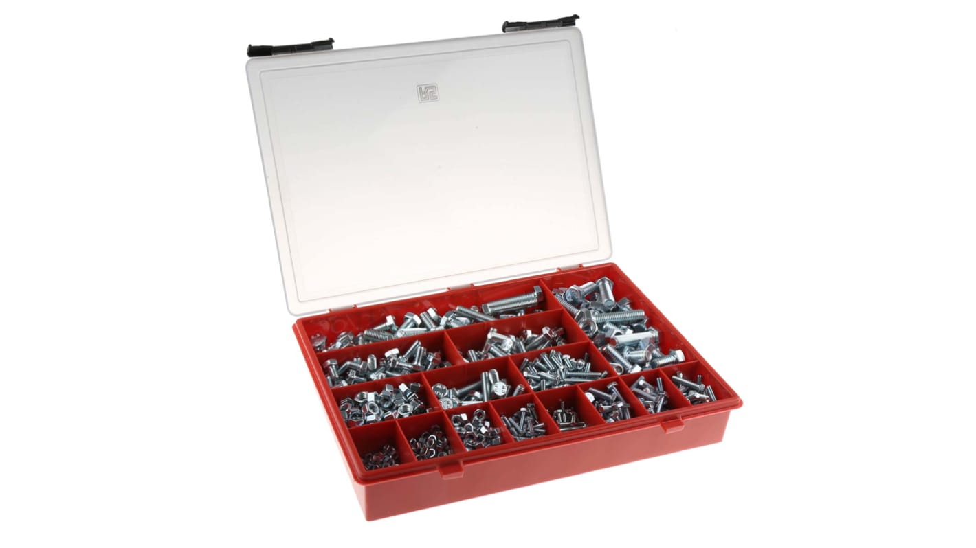 RS PRO Steel 1165 Piece Hex Drive Screw/Bolt Kit