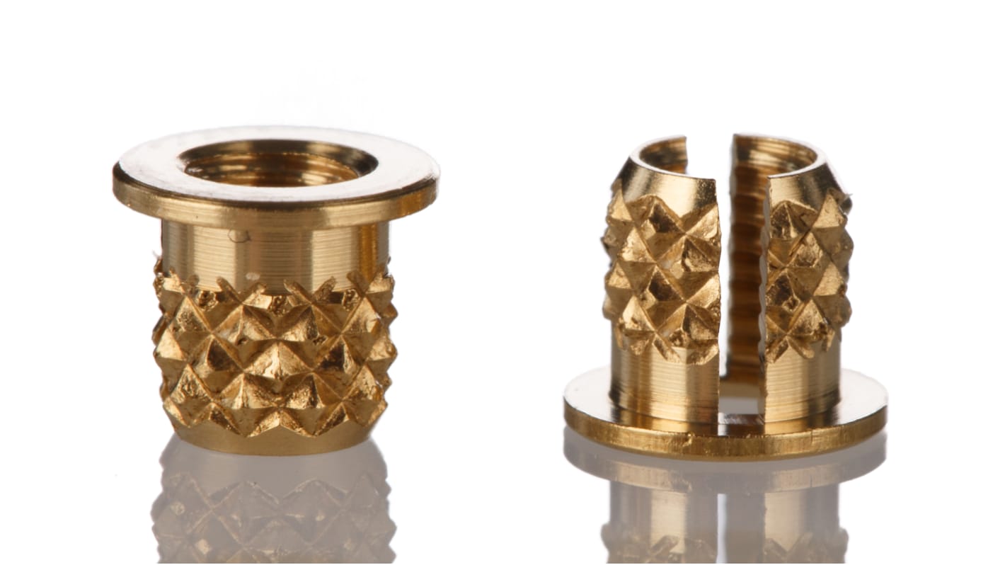 Inserto filettato in Ottone RS PRO, M3, Ø foro di fissaggio 4mm