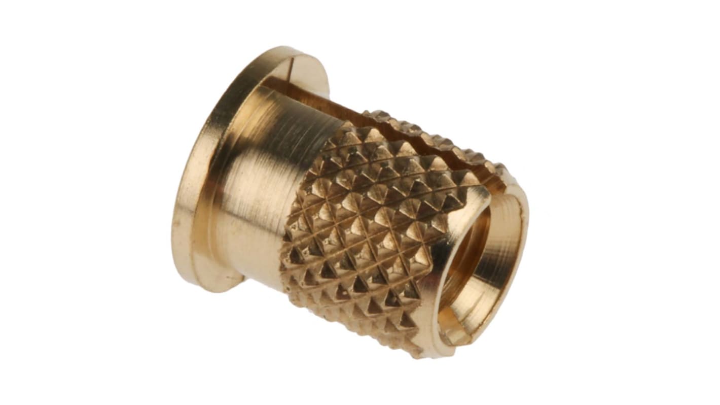 RS PRO, M4 Brass Threaded Insert diameter 5.6mm Depth 7.95mm