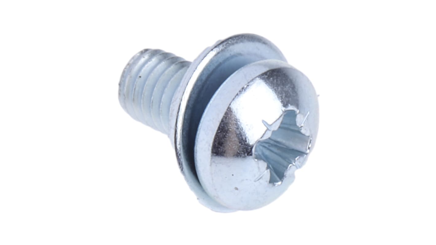 Vite a testa bombata Conica in Acciaio Zincato lucido RS PRO, filettatura M3 x 6mm, guida a , guida Pozidriv