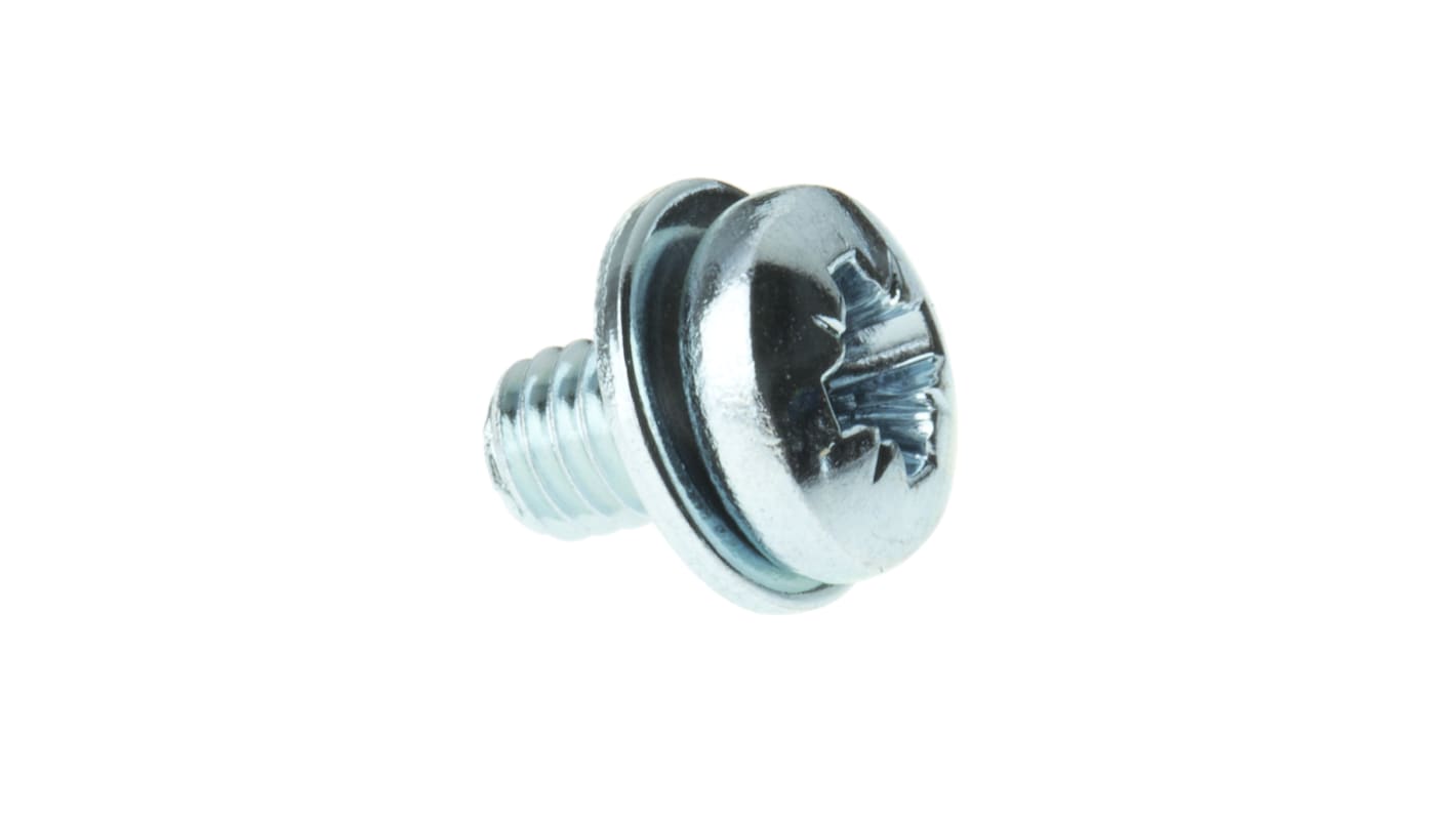 Vite a testa bombata Conica in Acciaio Zincato lucido RS PRO, filettatura M4 x 6mm, guida a , guida Pozidriv