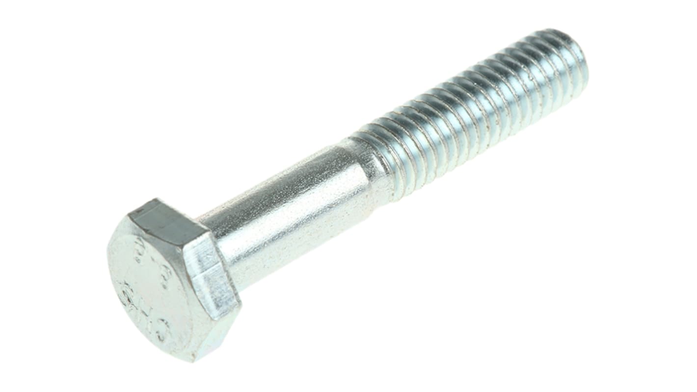 Śruba z łbem sześciokątnym gwint M6 35.0mm skok 1.0mm Stalowe Sześciokątny Powlekane jasnym cynkiem RS PRO