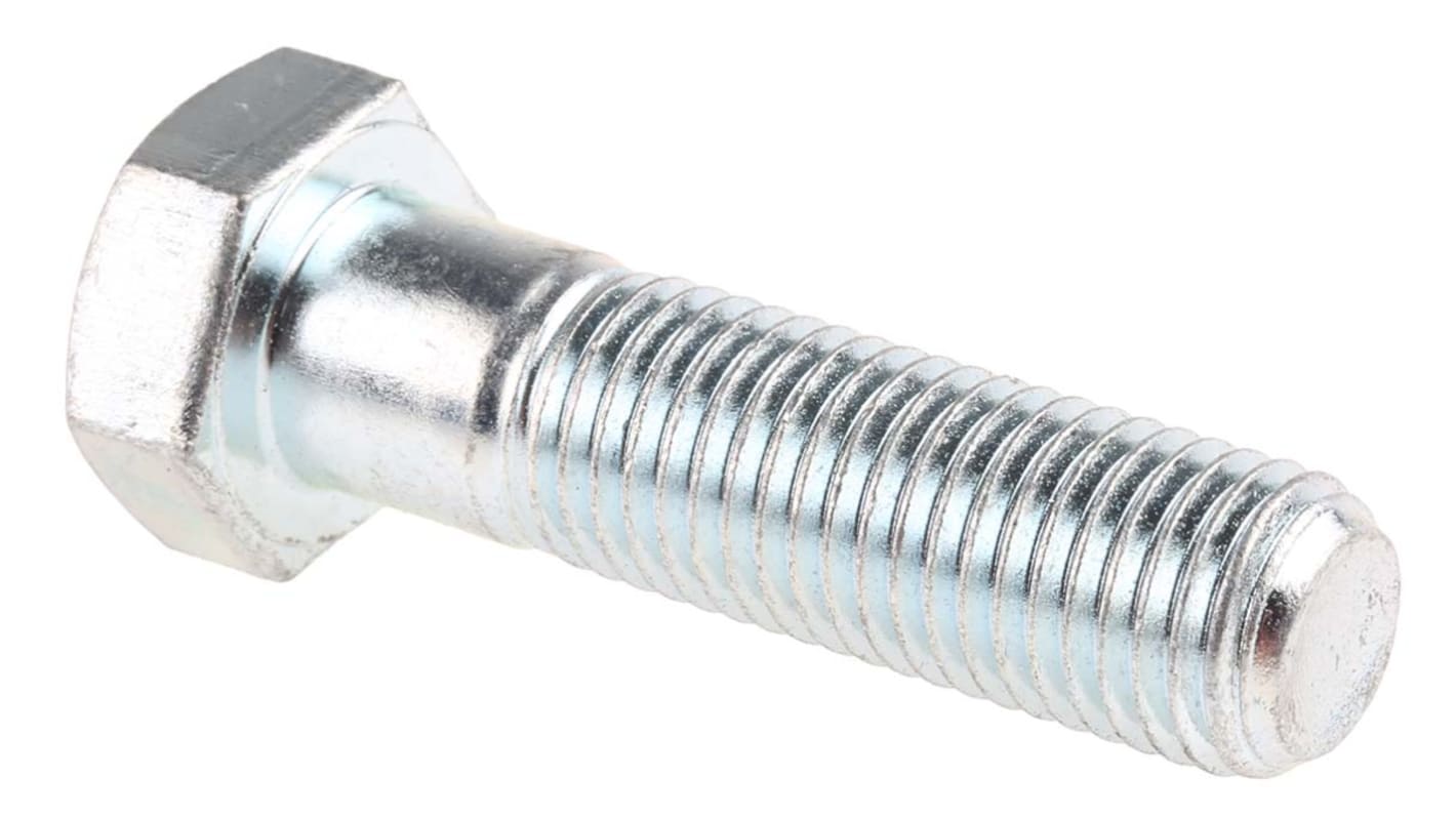Śruba z łbem sześciokątnym gwint M16 60.0mm skok 2.0mm Stalowe Sześciokątny Powlekane jasnym cynkiem RS PRO