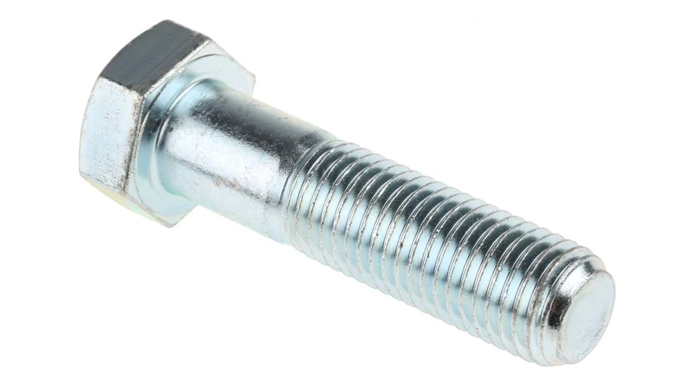 Śruba z łbem sześciokątnym gwint M20 80.0mm skok 2.50mm Stalowe Sześciokątny Powlekane jasnym cynkiem RS PRO
