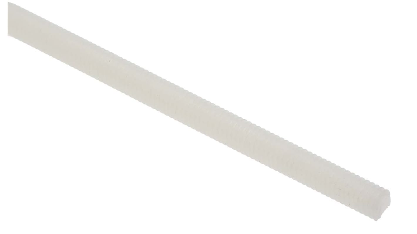 RS PRO Plain Nylon 66 Threaded Rod, M4, 1m