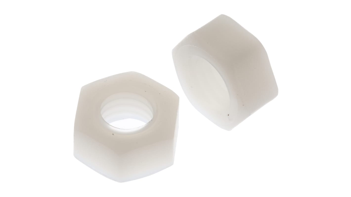 RS PRO, Plain Nylon Hex Nut, M8