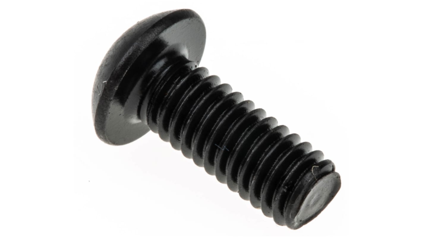 RS PRO Black, Self-Colour Steel Hex Socket Button Screw, ISO 7380, M4 x 10mm