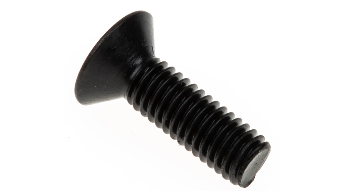 RS PRO M3 x 10mm Hex Socket Countersunk Screw Black, Self-Colour Steel