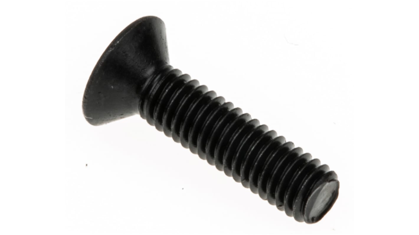 RS PRO M3 x 12mm Hex Socket Countersunk Screw Black, Self-Colour Steel