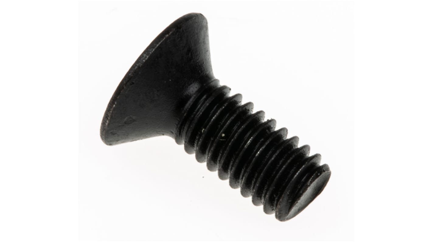 RS PRO M4 x 10mm Hex Socket Countersunk Screw Black, Self-Colour Steel