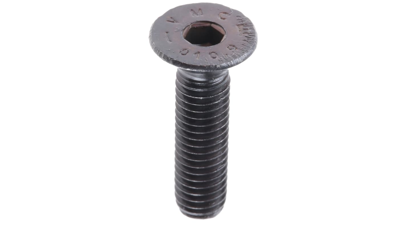 RS PRO M5 x 20mm Hex Socket Countersunk Screw Black, Self-Colour Steel