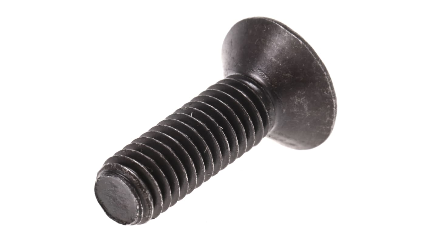 RS PRO Black, Self-Colour Steel Hex Socket Countersunk Screw, DIN 7991, M6 x 20mm