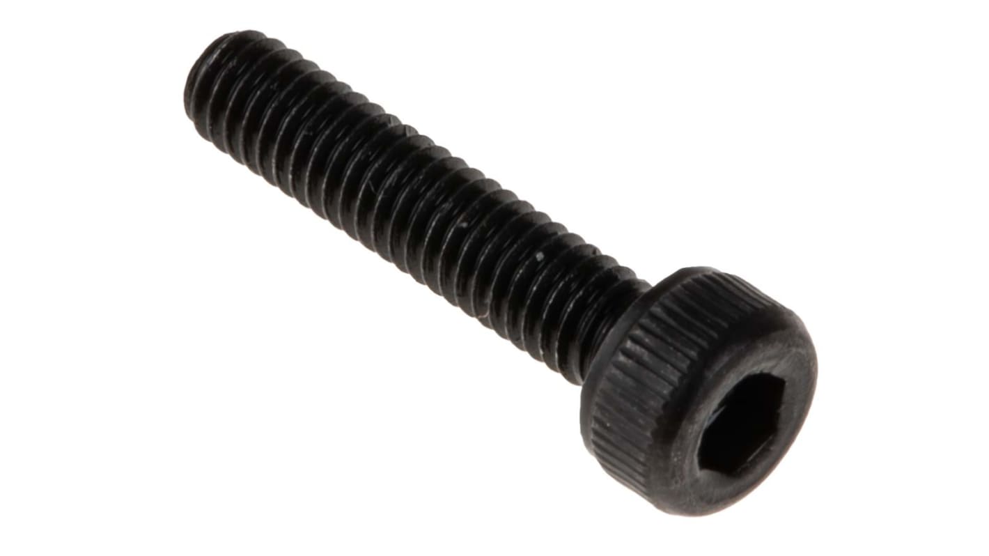 RS PRO M2.5内六角螺丝, 公制, 12mm长, 钢制, 黑色，本色表面, DIN 912标准