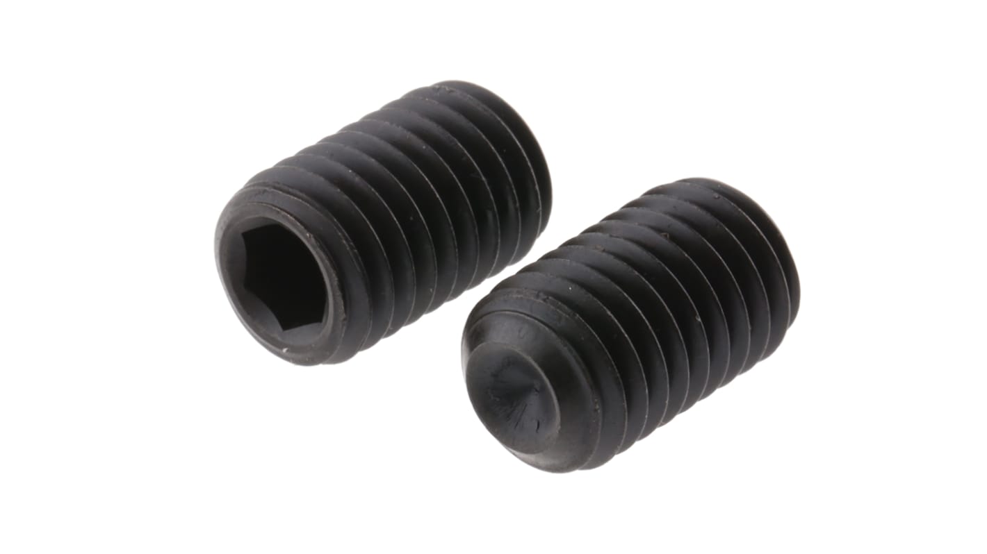 Black, Self-Colour Steel Hex Socket Set M10 x 16mm Grub Screw