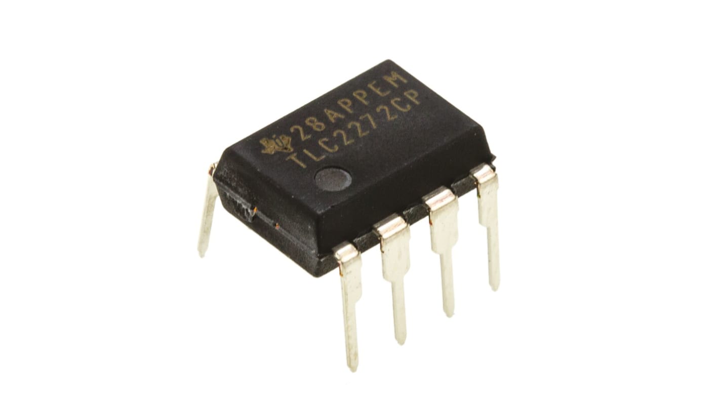 TLC2272CP Texas Instruments, Precision, Op Amp, RRO, 2.2MHz, 5 → 15 V, 8-Pin PDIP