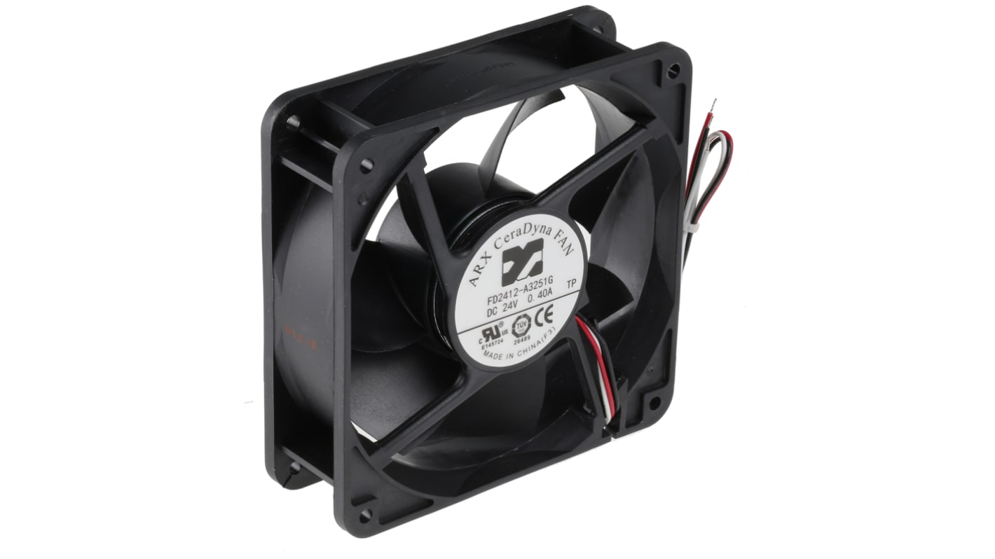 Ventola assiale in c.c. ARX CeraDyna, 227.7m³/h, 24 V dc, 120 x 120 x 38mm
