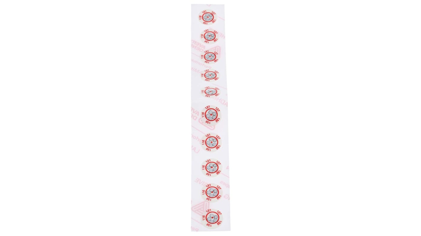 RS PRO Non-Reversible Temperature Sensitive Label, 116°C to 138°C, 5 Levels