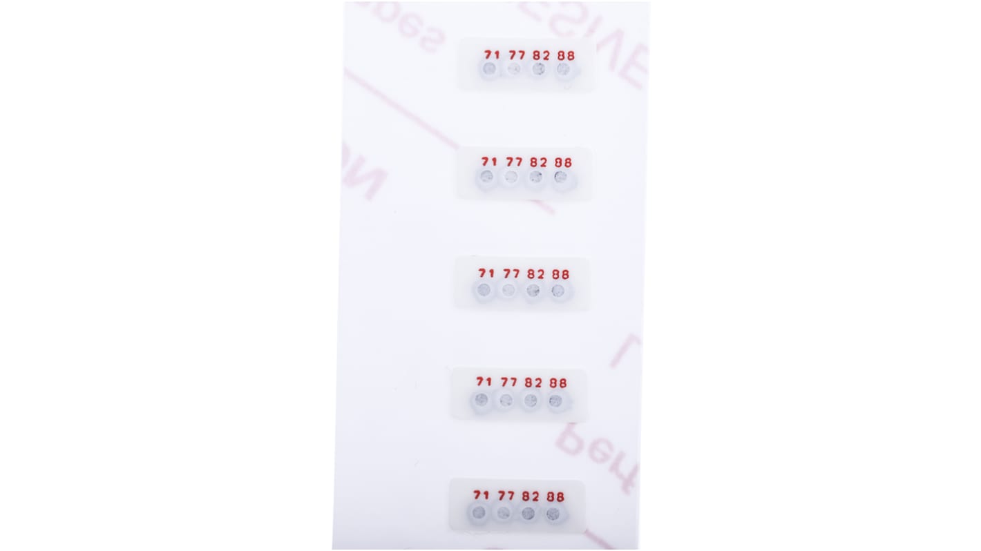 RS PRO Non-Reversible Temperature Sensitive Label, 71°C to 88°C, 4 Levels