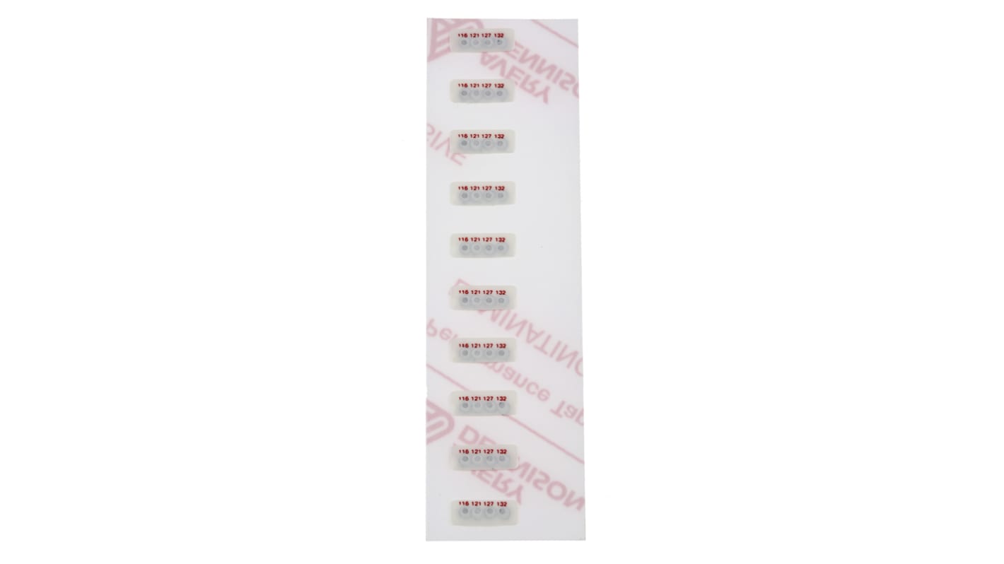 RS PRO Non-Reversible Temperature Sensitive Label, 116°C to 132°C, 4 Levels