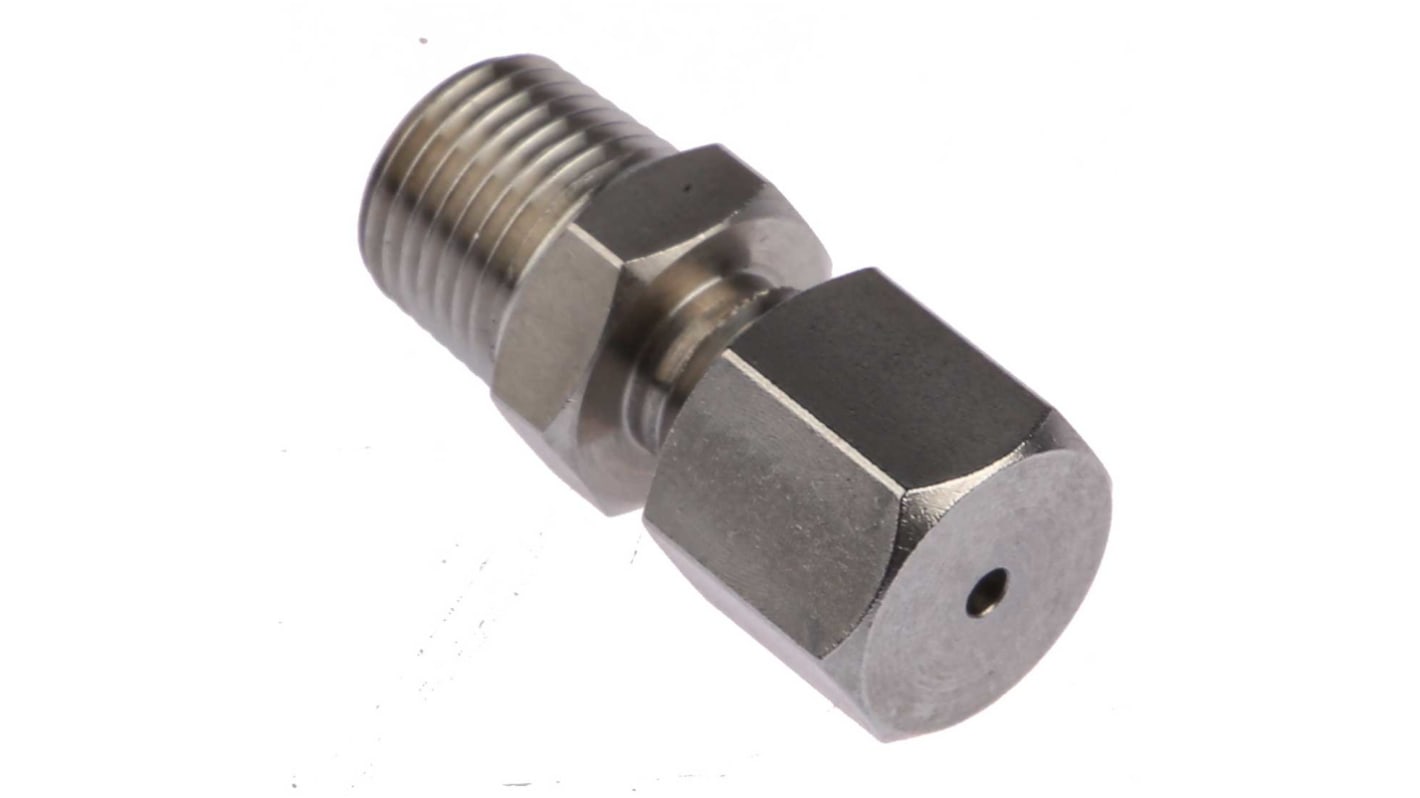 RS PRO, 1/8 BSPT Compression Fitting for Use with Thermocouple or PRT Probe, 1.5mm Probe, RoHS Compliant Standard