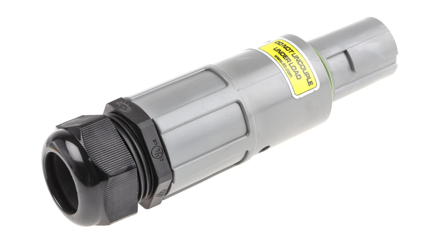 ITT Cannon 電源コネクタ (産業用コネクタ ), Veam Powerlockシリーズ, ケーブルマウント, ソケット, グレー