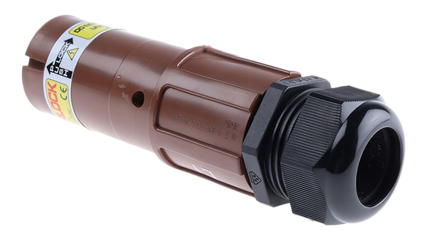 ITT Cannon 電源コネクタ (産業用コネクタ ), Veam Powerlockシリーズ, ケーブルマウント, プラグ, 茶