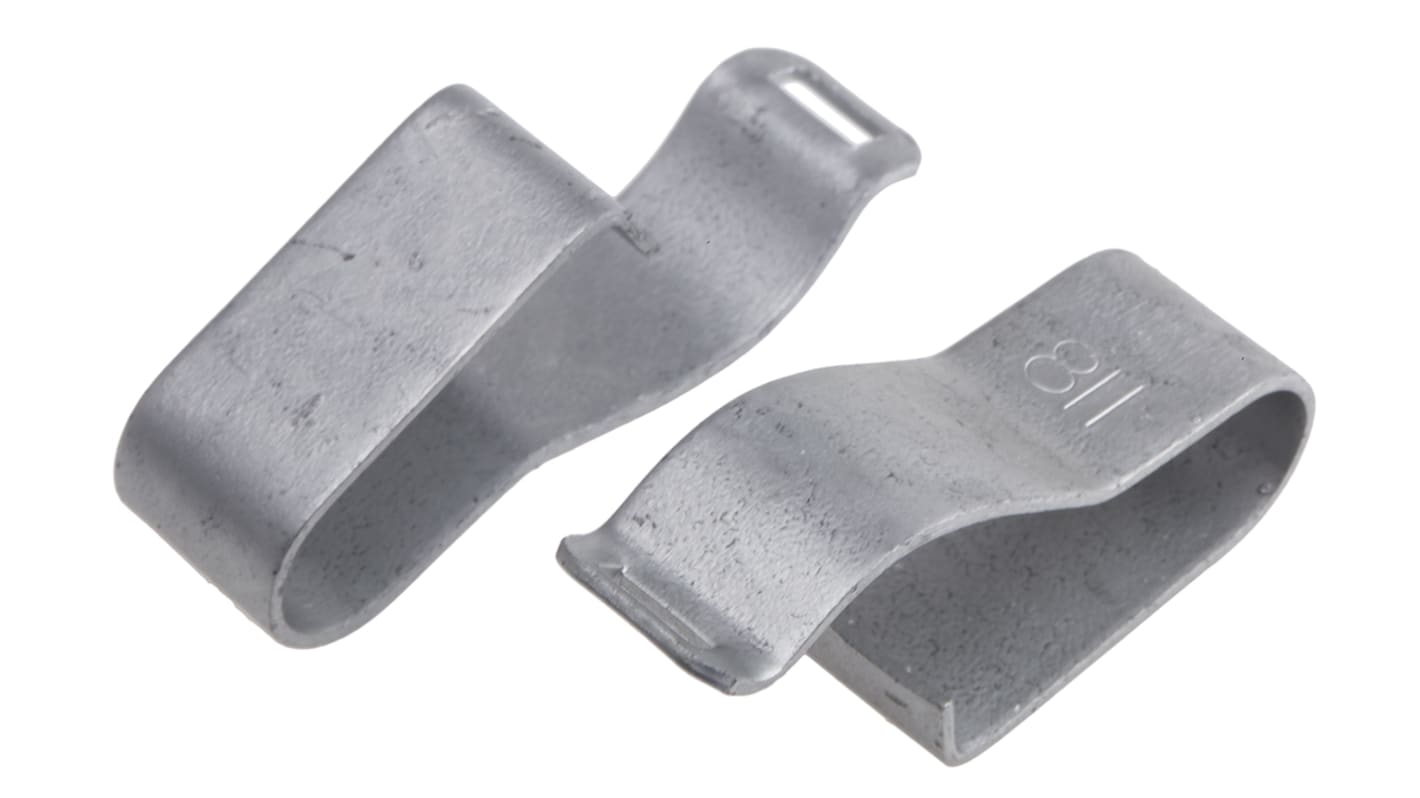 RS PRO Silver Galvanised Steel Cable Clamp, 20mm Max. Bundle