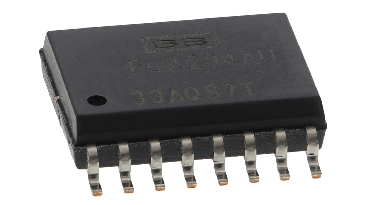 Amplificador de Instrumentación, PGA204AU, 125μV Offset, 1MHZ 75dB CMRR, SOIC, 16-Pines