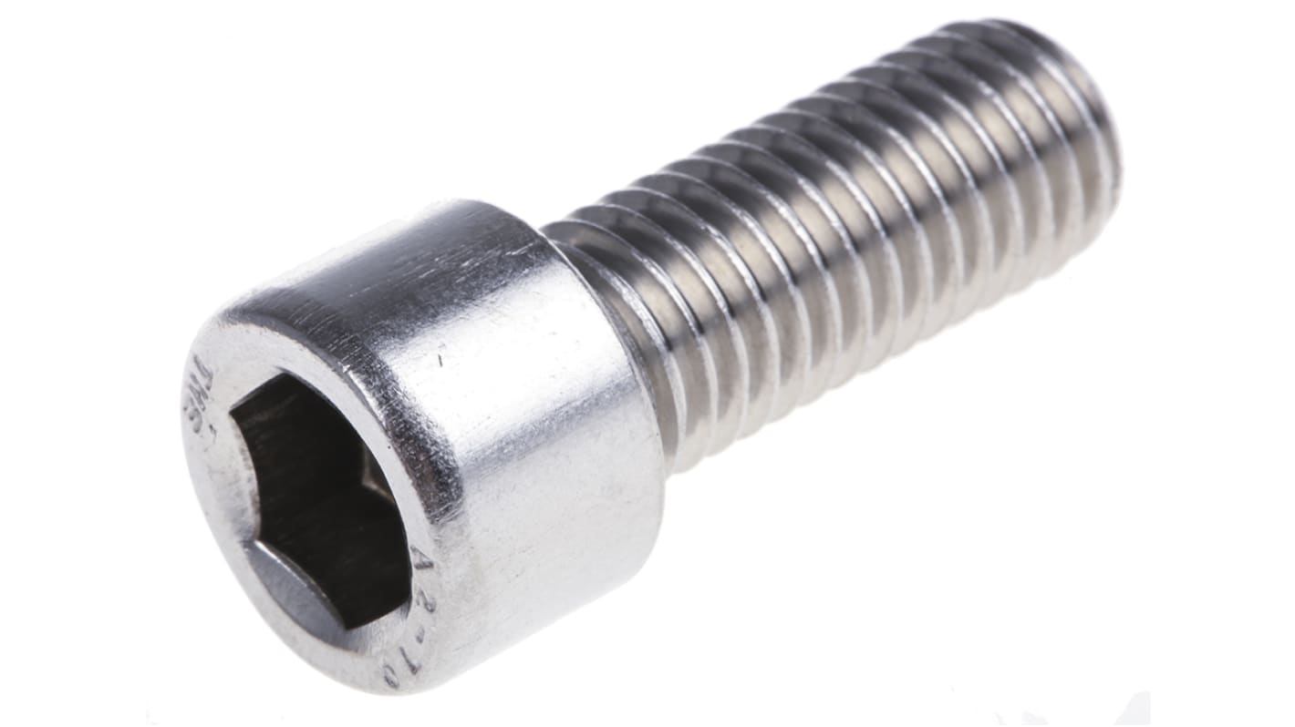 Śruba imbusowa M12 długość 30mm Nakrętka, gniazdo sześciokątne Stal nierdzewna RS PRO
