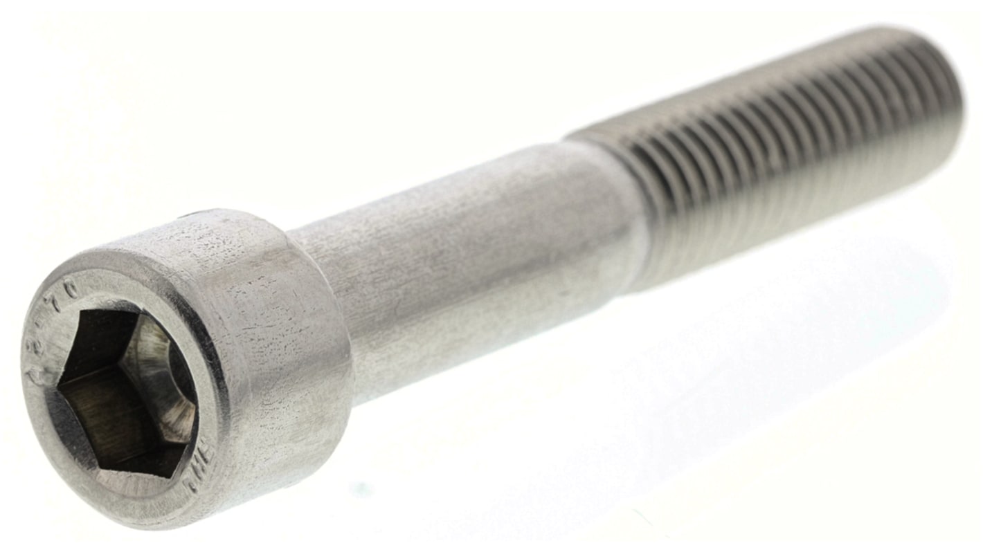 RS PRO M12内六角螺丝, 公制, 70mm长, A2 304不锈钢制, DIN 912标准