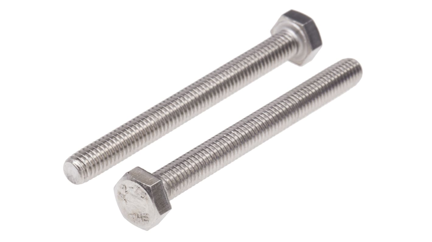Plain Stainless Steel Hex, Hex Bolt, M8 x 60mm
